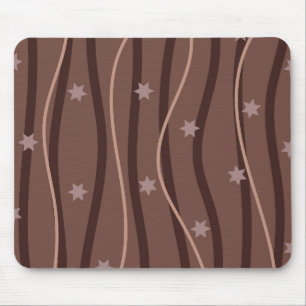 Chocolate Stars and Striped Pattern Mouse Pad