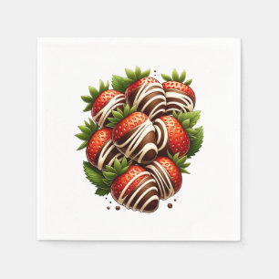 Chocolate Strawberries Strawberry Dessert Party Napkin