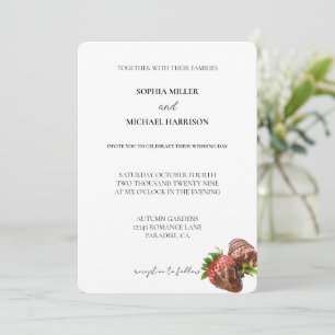 Chocolate Strawberries Wedding Invitation