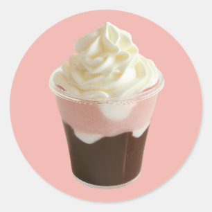 Chocolate, Strawberry, and Vanilla Dessert Classic Round Sticker
