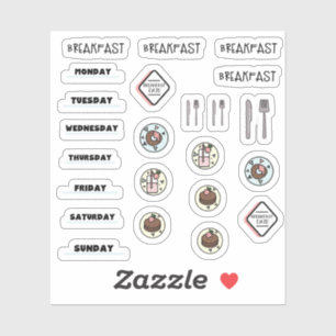 Chocolate Strawberry Breakfast Planner Stickers
