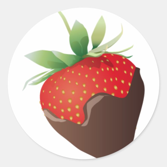 Chocolate Strawberry Classic Round Sticker (Front)