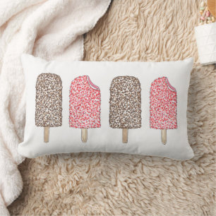 Chocolate Strawberry Eclair Ice Cream Popsicles Lumbar Pillow