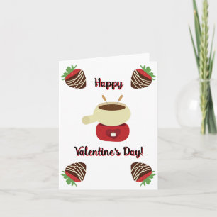 Chocolate Strawberry Fondue Valentine's Day Card