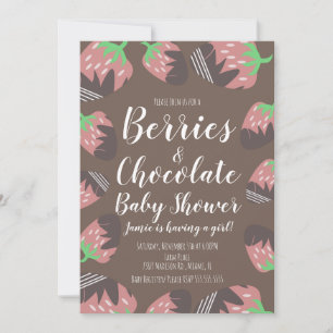 Chocolate Strawberry Fruit Berry Baby Shower Invitation