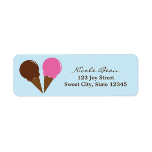 Chocolate & Strawberry Ice Cream Address Labels
