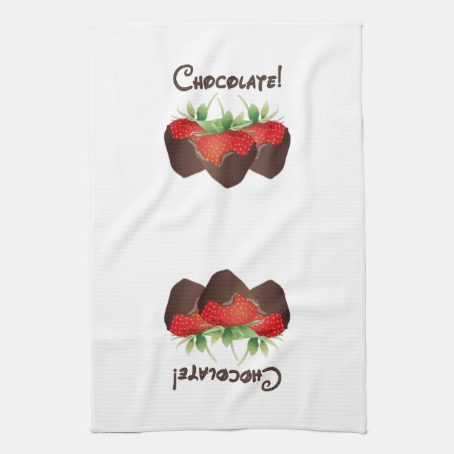 Chocolate Strawberry Kitchen Towel (Vertical)