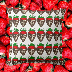 Chocolate Strawberry Strawberries Valentine's Day Throw Pillow