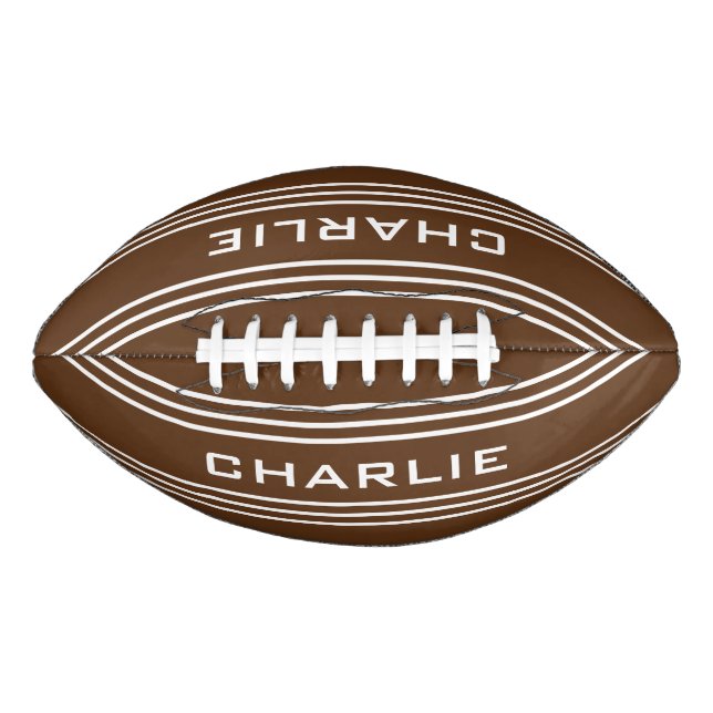 Chocolate Stripes custom monogram football (Front)