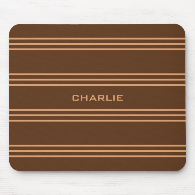 Chocolate Stripes custom monogram mousepad (Front)