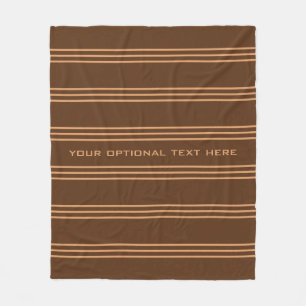 Chocolate Stripes custom text fleece blankets
