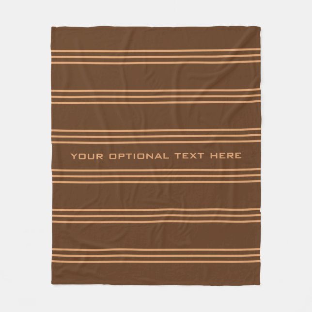 Chocolate Stripes custom text fleece blankets (Front)