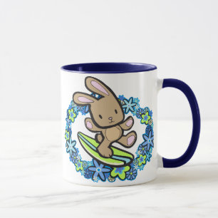 Chocolate Surfing  Bunny Mugs
