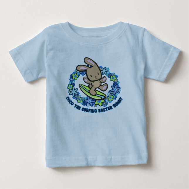 Chocolate Surfing  Easter Bunny Infant Tees (Front)