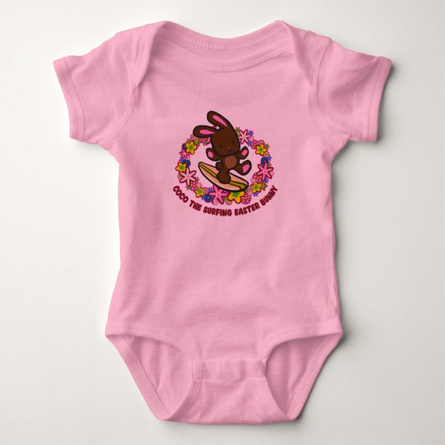 Chocolate Surfing  Easter Bunny Infant Tees (Front)
