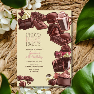 Chocolate sweet birthday party invitation