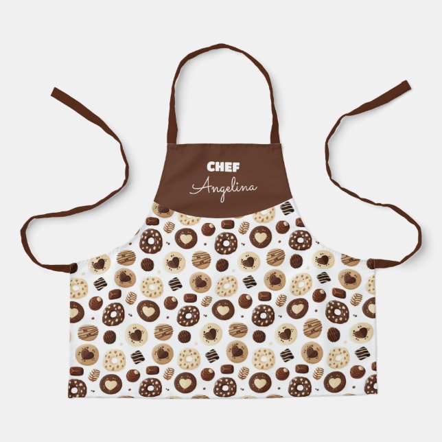 Chocolate sweets pattern apron (Front)