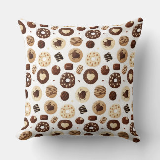 Chocolate sweets pattern throw pillow