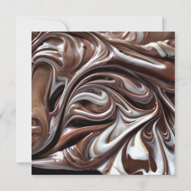 chocolate swirl square invitation (Front)