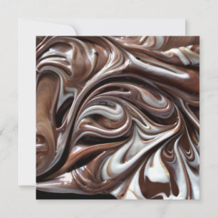 chocolate swirl square invitation