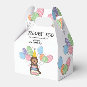 Chocolate Tan Cockapoo Cavapoo Birthday Thank You Favor Box