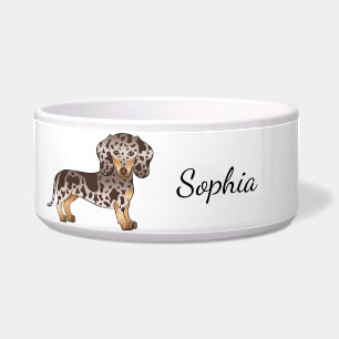 Chocolate & Tan Dapple Short Hair Dachshund & Name