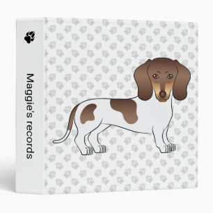 Chocolate & Tan Pied Short Hair Dachshund & Text Binder