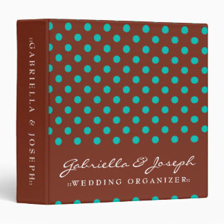 Chocolate & Teal Polkadots Binder