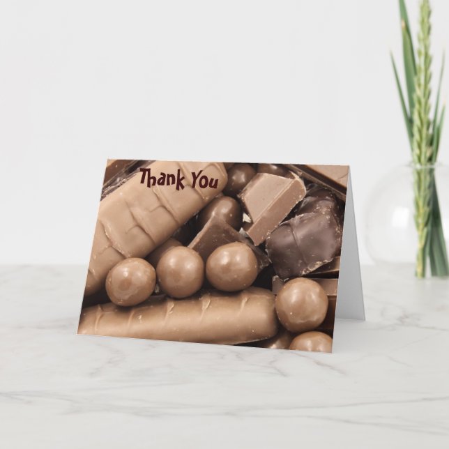 Chocolate Thank You Note Card (Front)