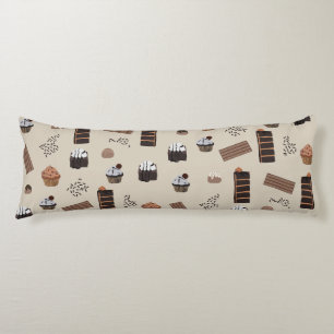 Chocolate Theme Pattern Body Pillow