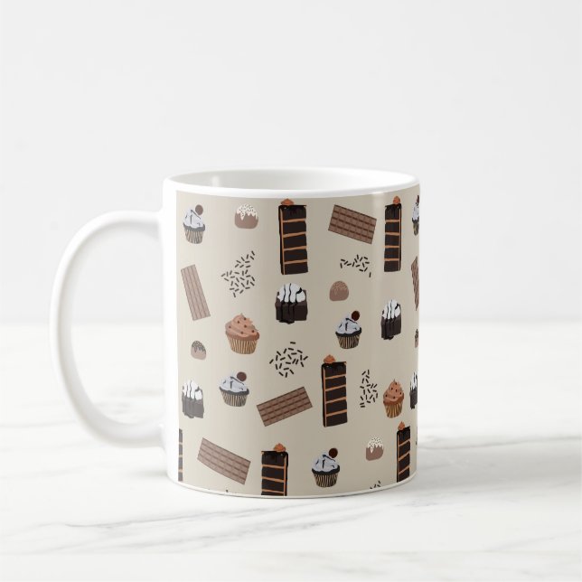 Chocolate Theme Pattern Coffee Mug (Left)