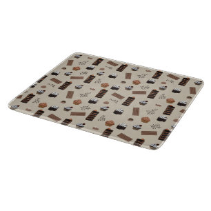 Chocolate Theme Pattern Cutting Board
