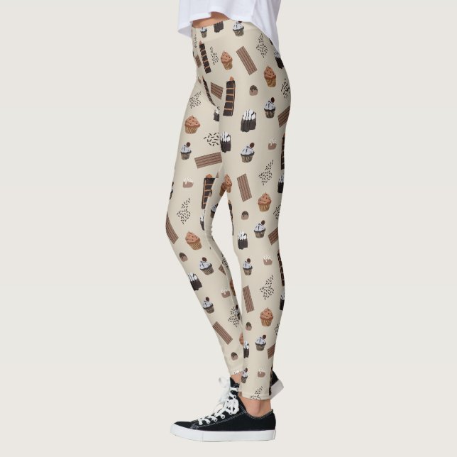 Chocolate Theme Pattern Leggings (Left)