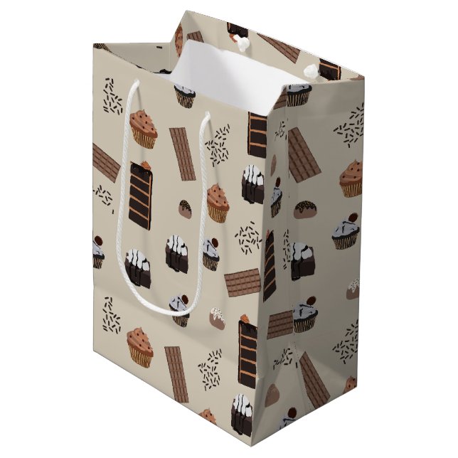 Chocolate Theme Pattern Medium Gift Bag (Front Angled)