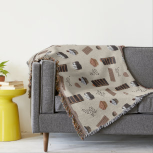 Chocolate Theme Pattern Throw Blanket