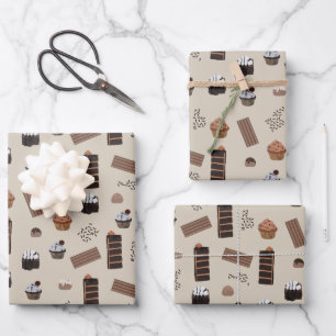 Chocolate Theme Pattern Wrapping Paper Sheet