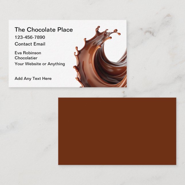 Chocolate Theme Simple Modern Business Cards (Front/Back)