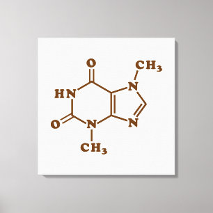 Chocolate Theobromine Molecular Chemical Formula Canvas Print