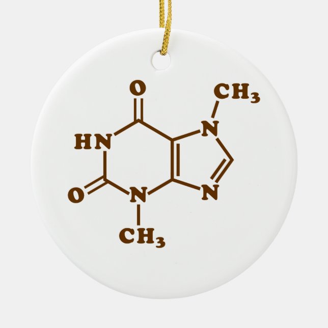 Chocolate Theobromine Molecular Chemical Formula Ceramic Ornament (Front)