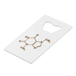 Chocolate Theobromine Molecular Chemical Formula Credit Card Bottle Opener