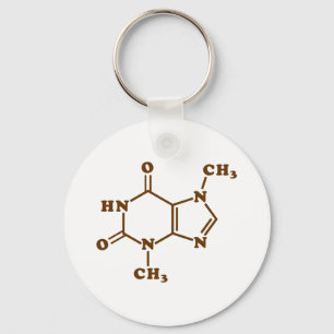 Chocolate Theobromine Molecular Chemical Formula Keychain