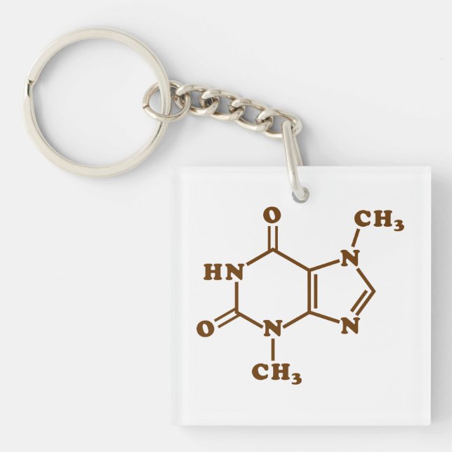 Chocolate Theobromine Molecular Chemical Formula Keychain (Front)