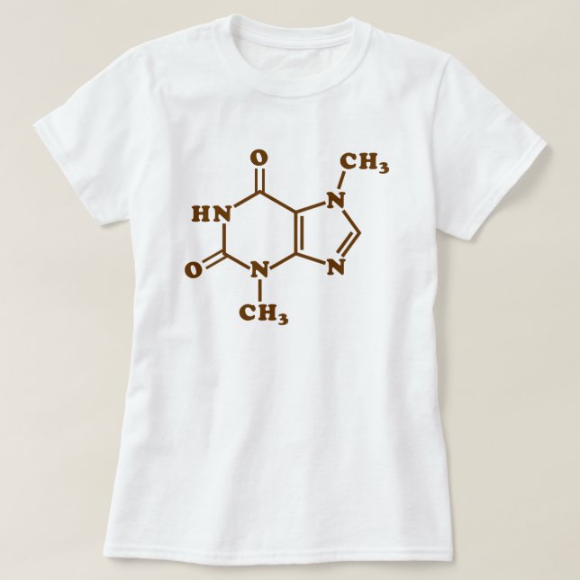 Chocolate Theobromine Molecular Chemical Formula T-Shirt (Design Front)