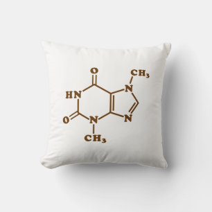 Chocolate Theobromine Molecular Chemical Formula Throw Pillow