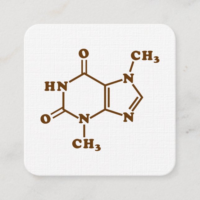Chocolate Theobromine Molecule Chemical Formula Square Business Card (Front)