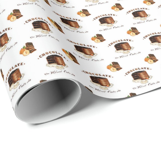 Chocolate Time Pattern Wrapping Paper (Roll Corner)