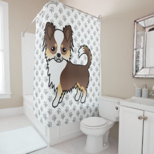 Chocolate Tricolor Long Coat Chihuahua Dog & Paws