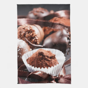 Chocolate truffles kitchen towel