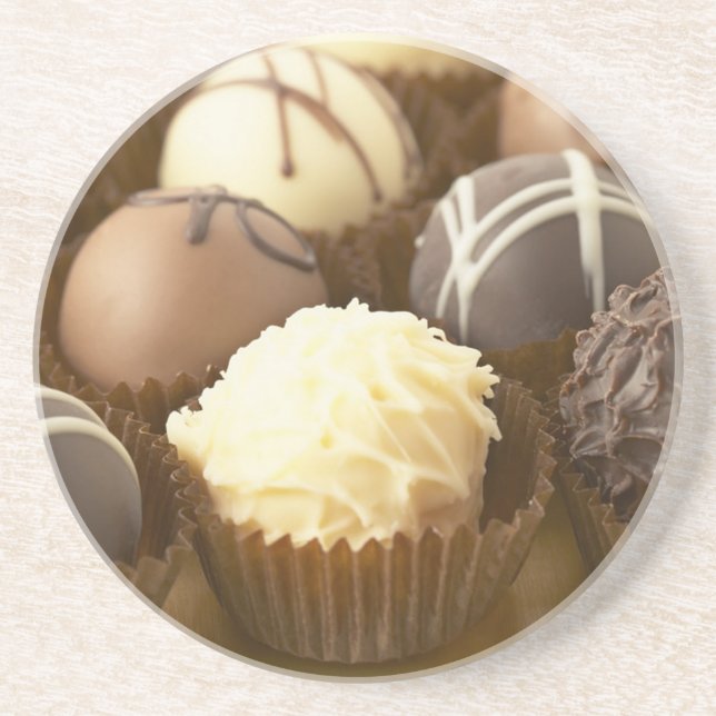 Chocolate Truffles Sandstone Coasters (Front)
