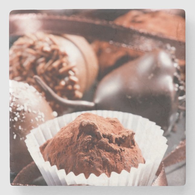 Chocolate truffles stone coaster (Front)